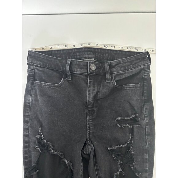 Y2K AE Jeggings 8 Next Level Stretch Distressed Grunge Streetwear Rocker Chic - Picture 6 of 14